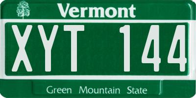 VT license plate XYT144