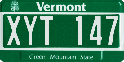 VT license plate XYT147