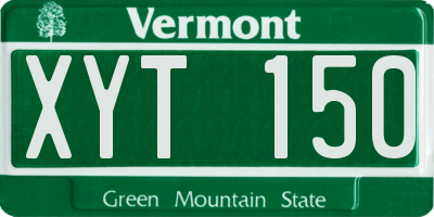 VT license plate XYT150
