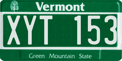 VT license plate XYT153