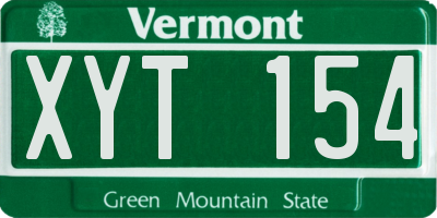 VT license plate XYT154