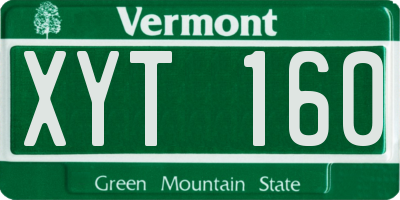 VT license plate XYT160