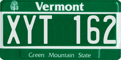 VT license plate XYT162