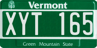 VT license plate XYT165