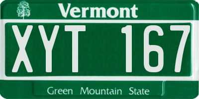 VT license plate XYT167