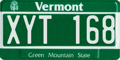 VT license plate XYT168