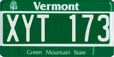 VT license plate XYT173