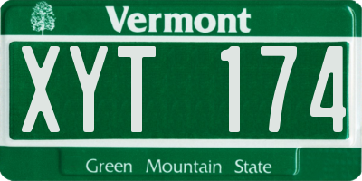 VT license plate XYT174