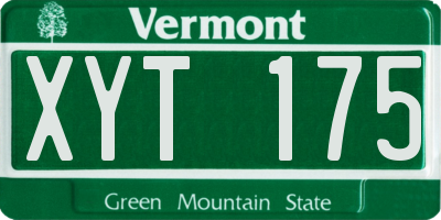 VT license plate XYT175