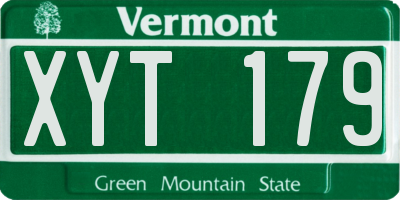 VT license plate XYT179