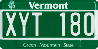 VT license plate XYT180