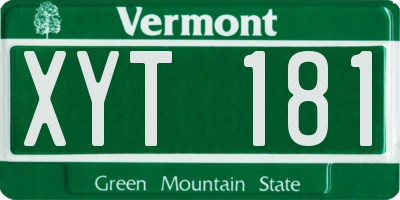 VT license plate XYT181