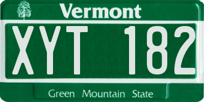 VT license plate XYT182