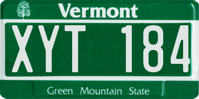 VT license plate XYT184