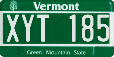 VT license plate XYT185