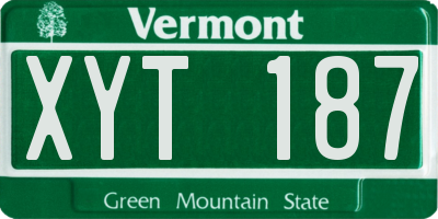 VT license plate XYT187