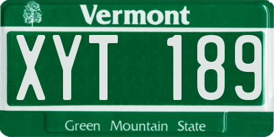 VT license plate XYT189