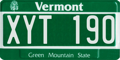 VT license plate XYT190