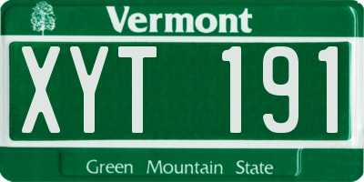 VT license plate XYT191