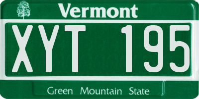 VT license plate XYT195