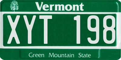 VT license plate XYT198