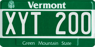 VT license plate XYT200