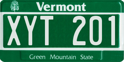 VT license plate XYT201