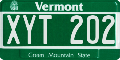 VT license plate XYT202