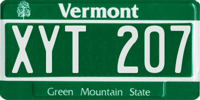 VT license plate XYT207