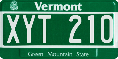 VT license plate XYT210