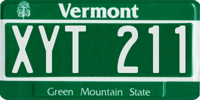 VT license plate XYT211