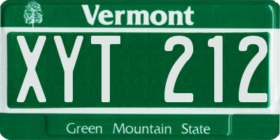 VT license plate XYT212