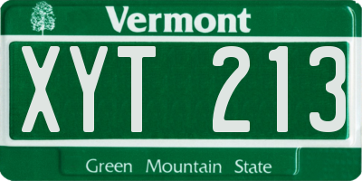 VT license plate XYT213