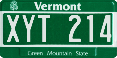 VT license plate XYT214