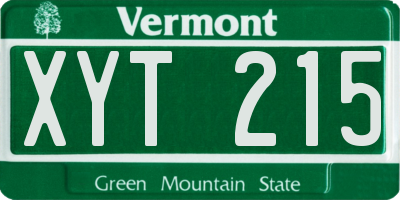 VT license plate XYT215