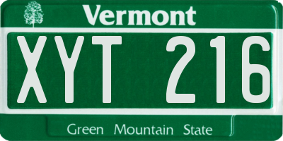 VT license plate XYT216