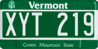 VT license plate XYT219