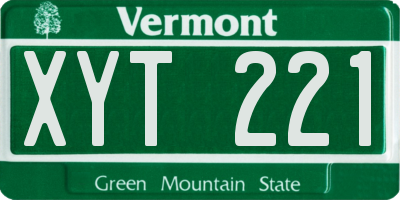 VT license plate XYT221
