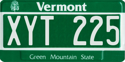 VT license plate XYT225