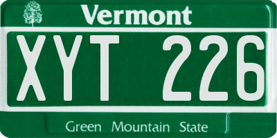 VT license plate XYT226