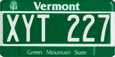 VT license plate XYT227