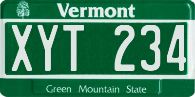 VT license plate XYT234