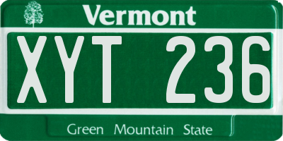 VT license plate XYT236