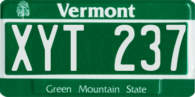 VT license plate XYT237