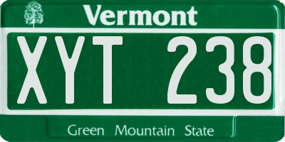 VT license plate XYT238