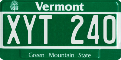 VT license plate XYT240