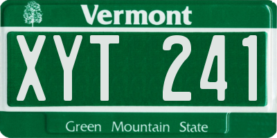 VT license plate XYT241