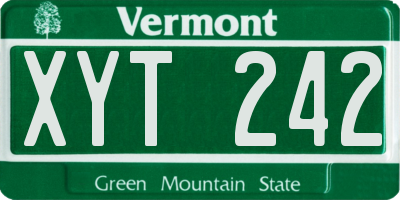 VT license plate XYT242