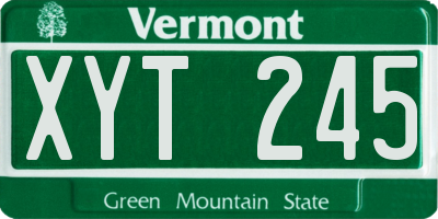 VT license plate XYT245