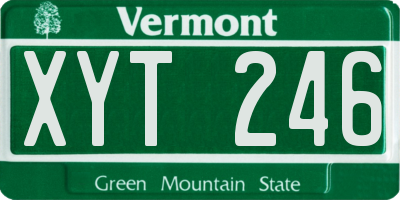 VT license plate XYT246